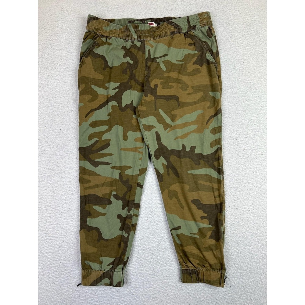 Levis‎ Mens Camo Jogger Pants Elastic Waist Zip Hem Green Brown PC9 32790-0004